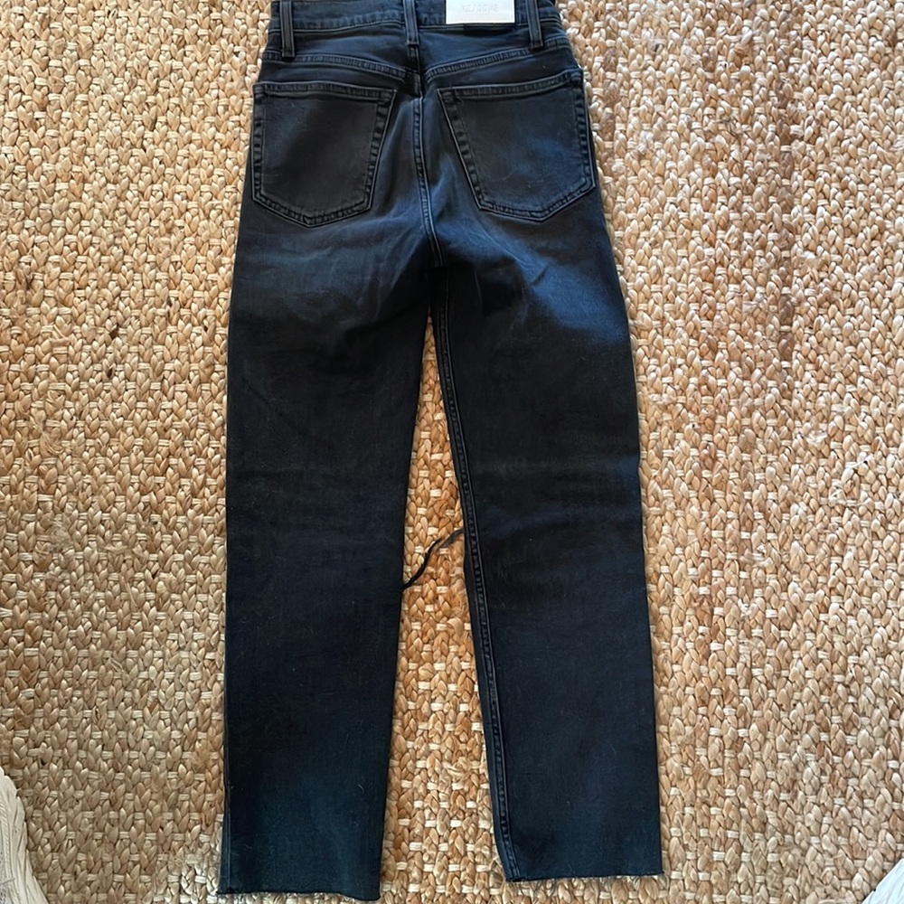 Re/done straight leg black wash jeans size 26 - Picture 6 of 6
